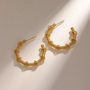 18K Gold-Plated Stainless Steel C-Hoop Earrings